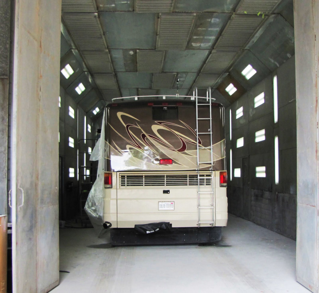 Paint booth at RV Decor